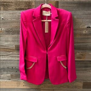 Ramy Brook Leilani Jacket Blazer in Pink Gold Chain Size 2 NWT